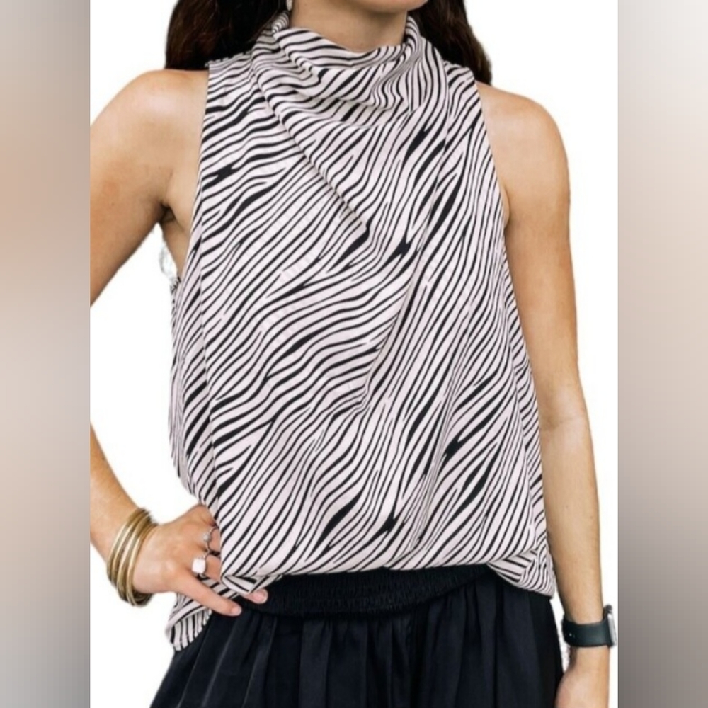 Cowl neck Zebra top size M, brand Entro